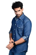 OnZones Men's Solid Casual Shirt | Regular Fit Full Sleeve Shirt