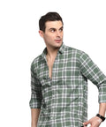 OnZones Men's Checkered Casual Shirt | Regular Fit Full Sleeve Cotton