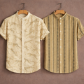 Ivory Men’s Cotton Designer Shirt – Combo Of  2